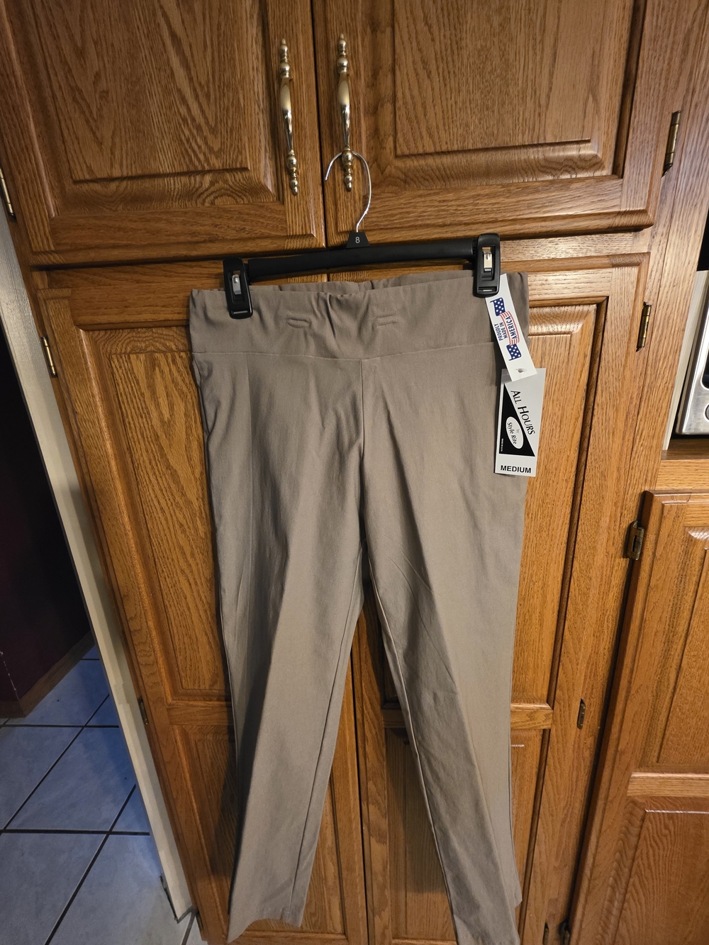 All Works Taupe Pull-On Straight Leg Pants - Medium